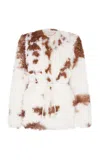 Zimmermann Hypnotic Spot Shearling Leather Jacket In Multi