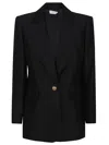 Zimmermann Hypnotic Wool-silk Blend Tailored Jacket In Black