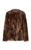 Zimmermann Hypnotic Tip Shearling Leather Jacket In Brown