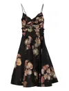 Zimmermann Hypnotic Embellished Belted Cutout Linen And Silk-blend Midi Dress In Black