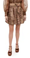 Zimmermann Hypnotic Belted Silk & Cotton Utility Miniskirt In Multi