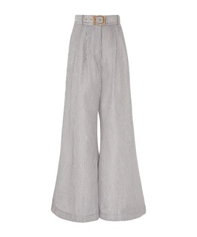 Zimmermann Belted Striped Palazzo Pants In Multi