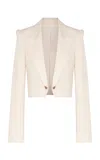 Zimmermann Hypnotic Wool Cropped Blazer In Ivory