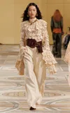 Zimmermann Hypnotic Wool Straight Wool Blend Pant In Ivory