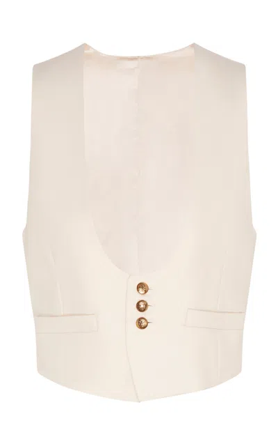 Zimmermann Hypnotic Wool Vest In Ivory