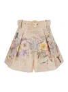 Zimmermann Women Printed Silk Blend Illuminate Shorts In Neutral