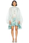 Zimmermann Illuminate Billow Pussy-bow Printed Linen And Silk-blend Mini Dress In Blue Seascape