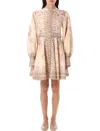 Zimmermann Illuminate Buttoned Mini Dress In Neutral