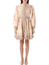 Zimmermann Illuminate Buttoned Mini Dress In Neutral