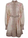 Zimmermann Illuminate Buttoned Mini Dress In Multi
