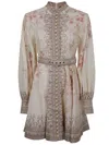 Zimmermann Illuminate Buttoned Mini Dress In Multi