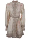 Zimmermann Illuminate Buttoned Mini Dress Clothing In Neutral