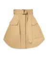 Zimmermann High-waisted A-line Skirt Belted Waist In Nude