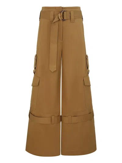 Zimmermann Illuminate Cargo Pant In Khaki In Brown