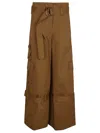 Zimmermann High-waisted Brown Wide-leg Trousers In Kha Khaki