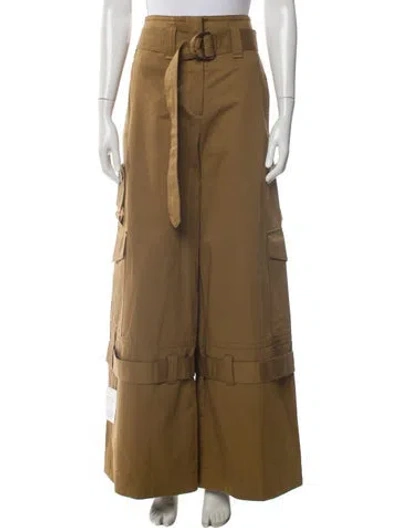 Pre-owned Zimmermann Illuminate Cargo Pant Wide Leg Pants W/ Tags In Brown