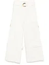 Zimmermann Illuminate Wide-leg Cotton Cargo Trousers In White