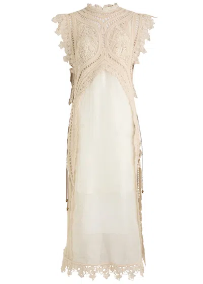 Zimmermann Illuminate Cornelli Linen-blend Midi Dress