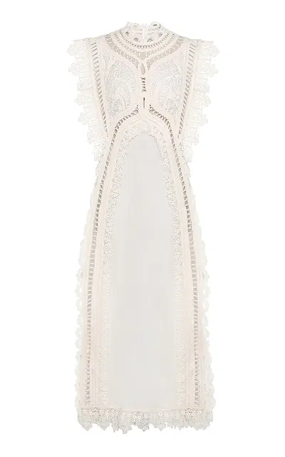 Zimmermann Illuminate Cornelli Maxi Dress In Off-white