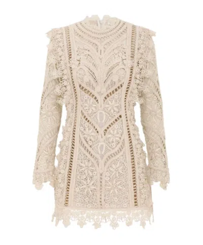 Zimmermann Illuminate Cornelli Mini Dress In Gray