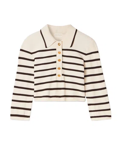 ZIMMERMANN ILLUMINATE CROPPED STRIPED KNITTED SWEATER