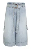 Zimmermann Illuminate Denim Cargo Short In Blue