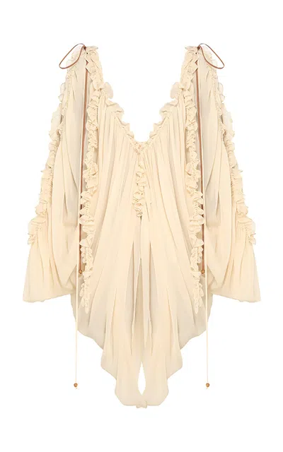 ZIMMERMANN ILLUMINATE RUFFLED GEORGETTE TUNIC TOP