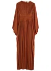 Zimmermann Batwing Illuminated Maxi Dress In Dark Red
