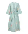 Zimmermann Womens Mint Hibiscus Illuminate Billow Embroidered Linen-silk Maxi Dress In Green