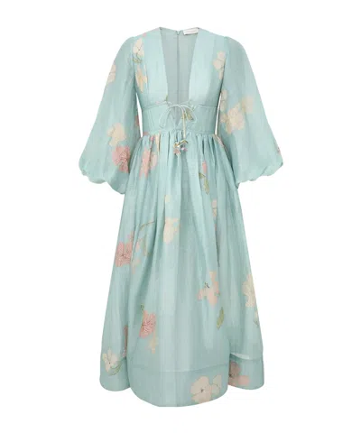Zimmermann Floral-print Dress In Blue