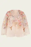 Zimmermann Illuminate Pleated Floral-print Linen And Silk-blend Blouse