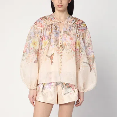 Zimmermann Illuminate Drawn Blouse With Floral Print Women