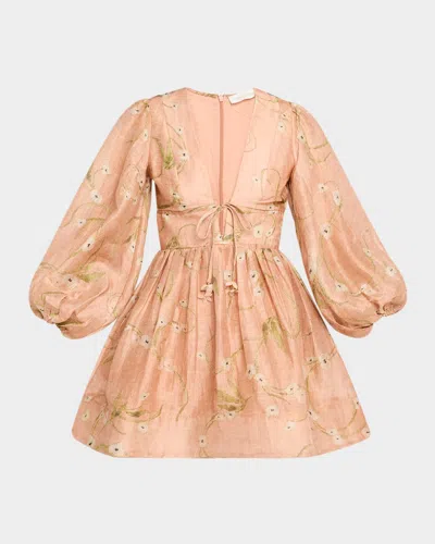 Zimmermann Drawn Illuminate Mini Dress In Dancing Floral