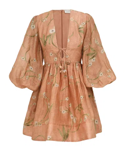 Zimmermann Drawn Illuminate Mini Dress In Dancing Floral