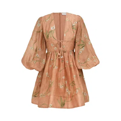 Zimmermann Drawn Illuminate Mini Dress In Dancing Floral