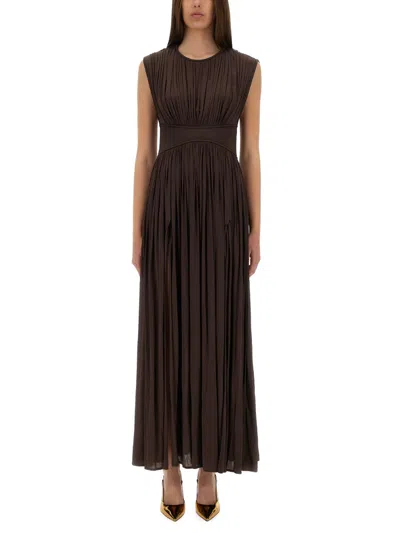 Zimmermann Hypnotic Brown Pleated Maxi Dress