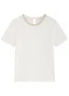 Zimmermann Illuminate Embellished Short Sleeves T-shirt In Ivory