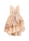 Zimmermann Illuminate Draped Floral-print Linen And Silk-blend Mini Dress In Multicoloured 1