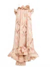 Zimmermann Illuminate Flounce Gown In Guava In Multi