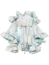 Zimmermann Illuminate Flounce Ruffled Silk Minidress In Blue