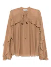 Zimmermann Illuminate Flutter Blouse In Tan In Braun