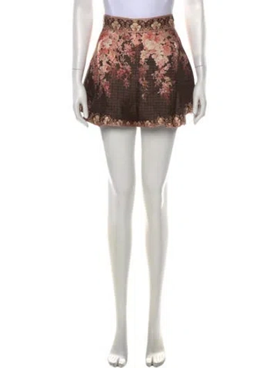 Pre-owned Zimmermann Illuminate Flutter Mini Shorts In Orange