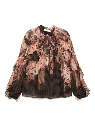 ZIMMERMANN ZIMMERMANN ILLUMINATE FLUTTER VISCOSE BLOUSE