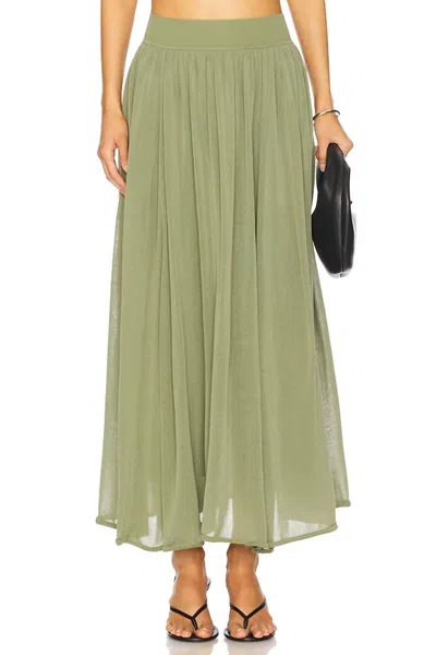Zimmermann Illuminate Gathered Skirt In Olive In Multi