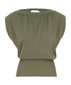 Zimmermann Illuminate Gathered Top In Olive