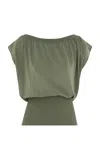 Zimmermann Illuminate Gathered Top In Olive