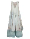 Zimmermann Illuminate Bead-embellished Printed Linen And Silk-blend Gown In Blue