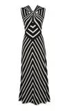 Zimmermann Illuminate Halter Dress In Black,white