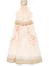 Zimmermann Illuminate Halter Midi Dress In Pink