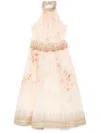 Zimmermann Illuminate Halter Midi Dress In Red